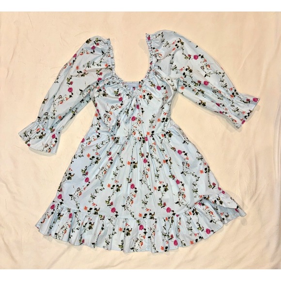 Hill House Ophelia Mini Dress - Light Blue and Pink New without Tags Sz M (365) - Picture 4 of 4